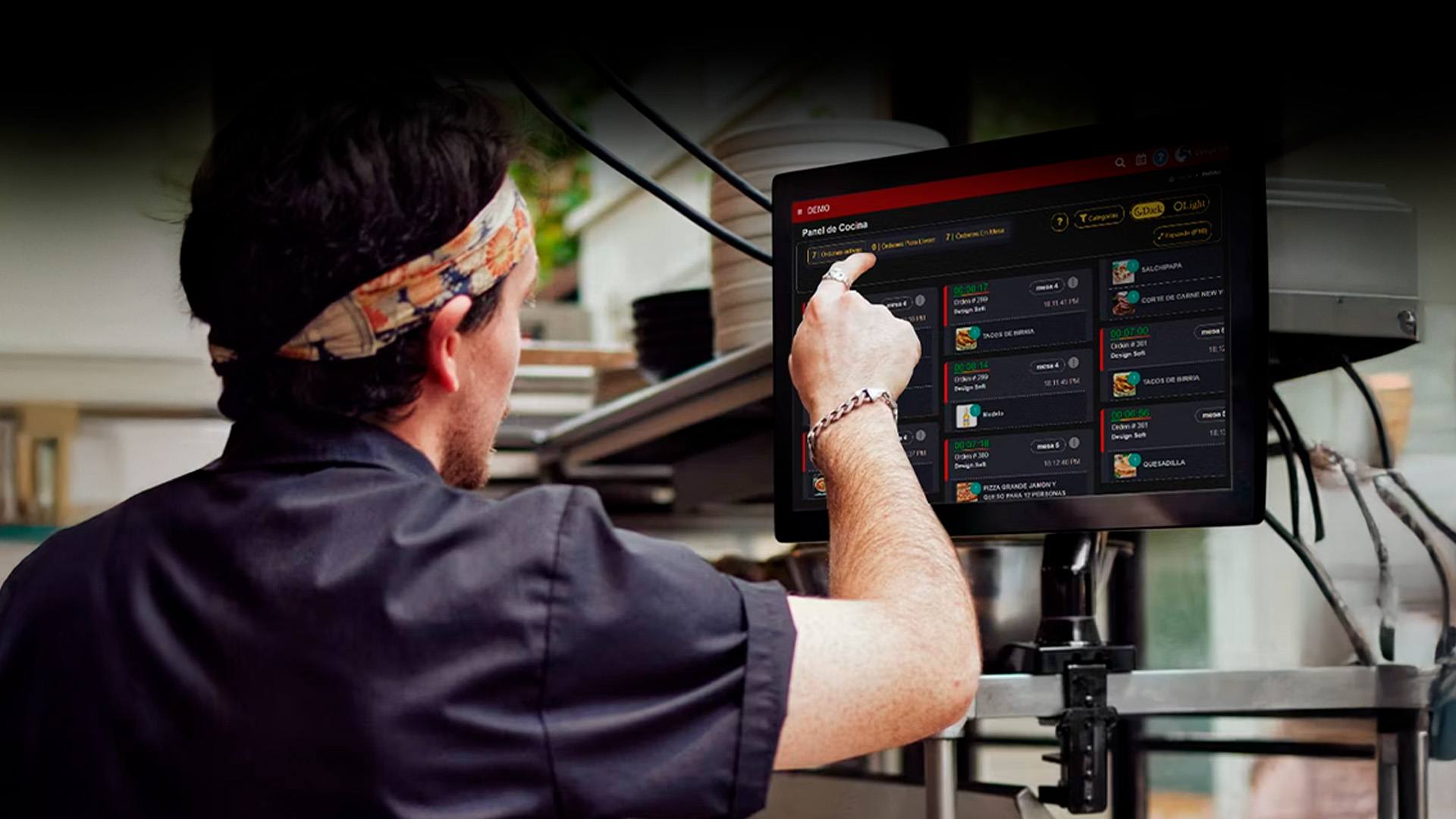 Pantalla de cocina KDS para restaurantes fast food