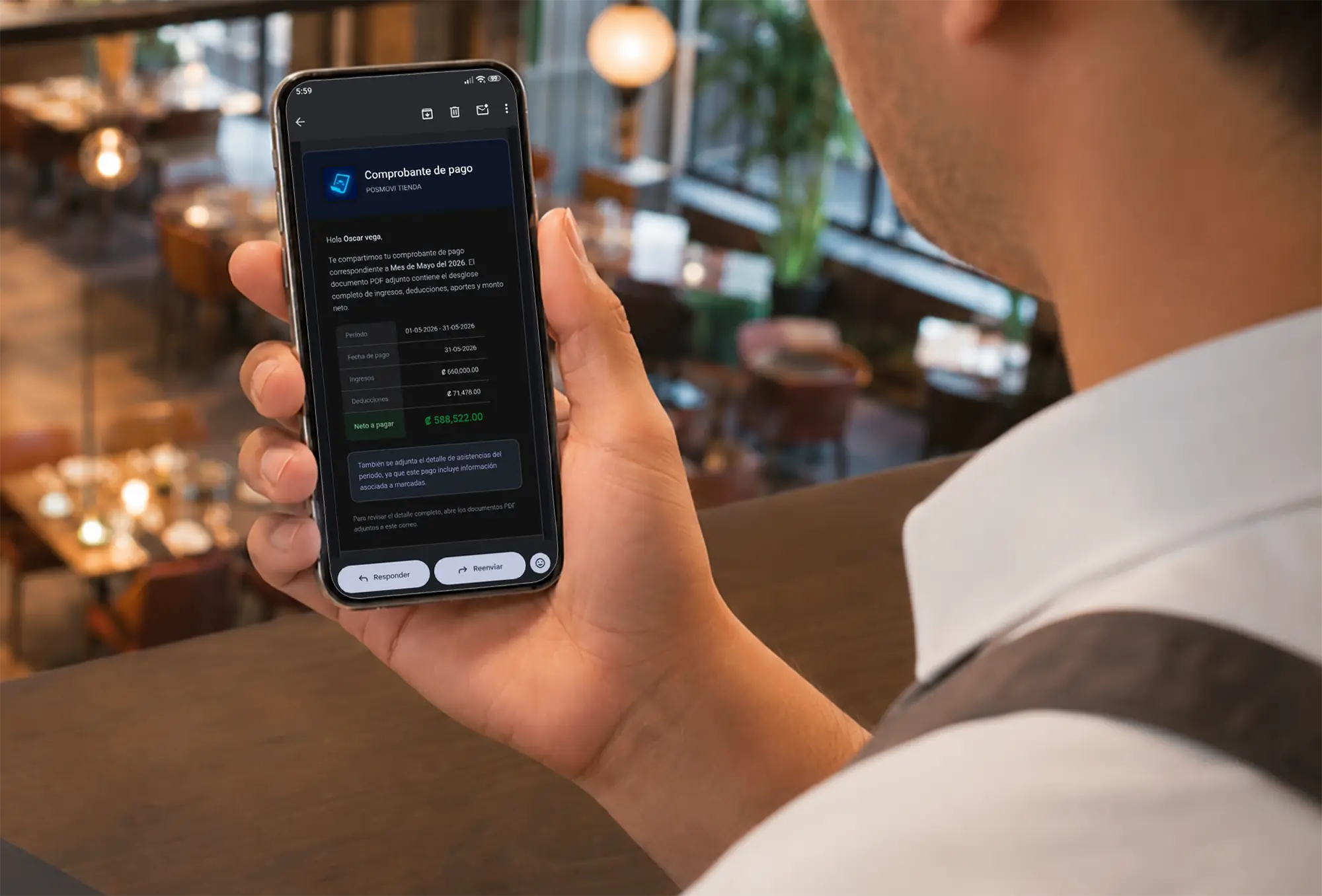 Comprobante de pago digital para empleados