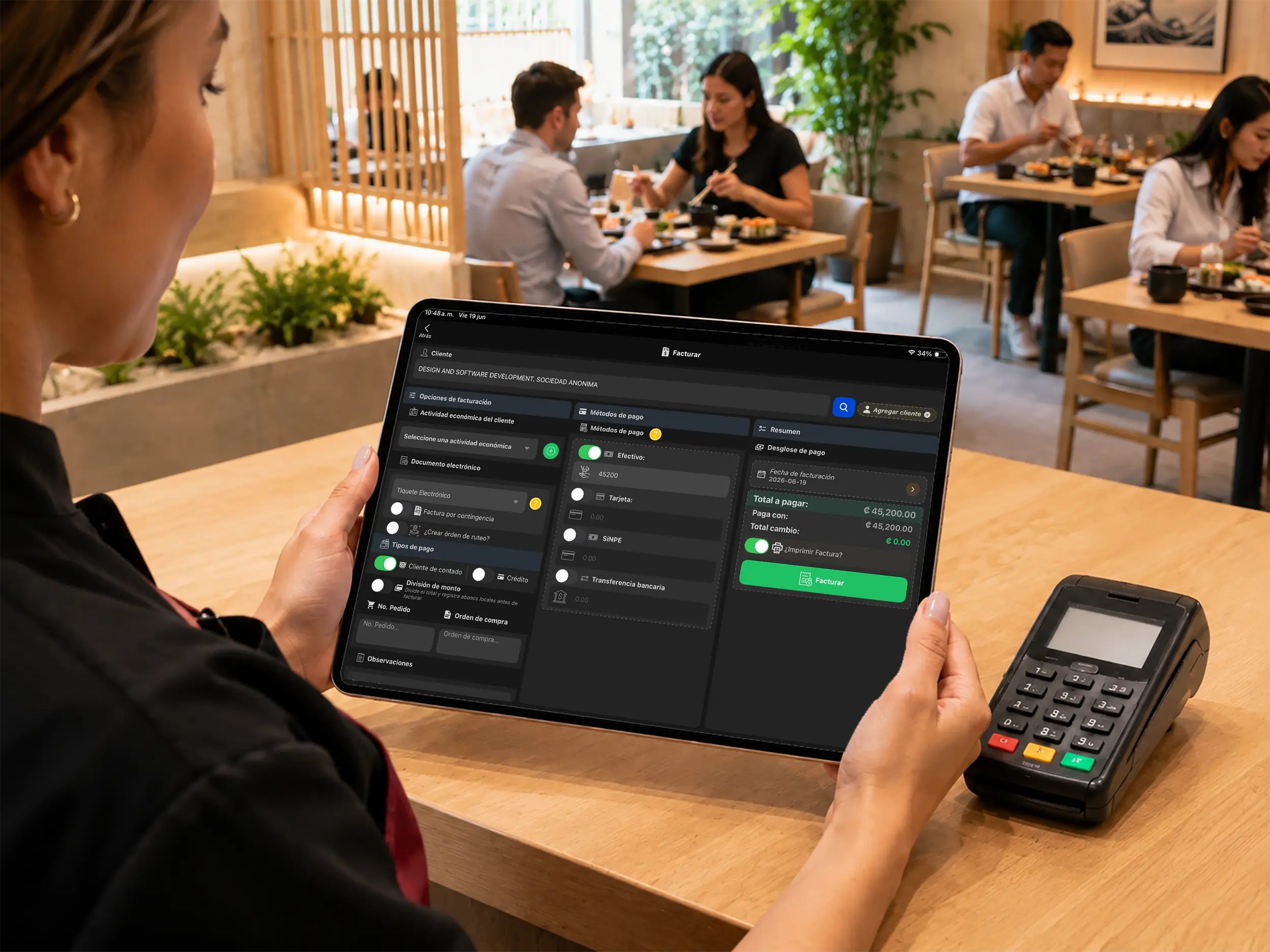 Punto de venta para restaurante de sushi desde tablet