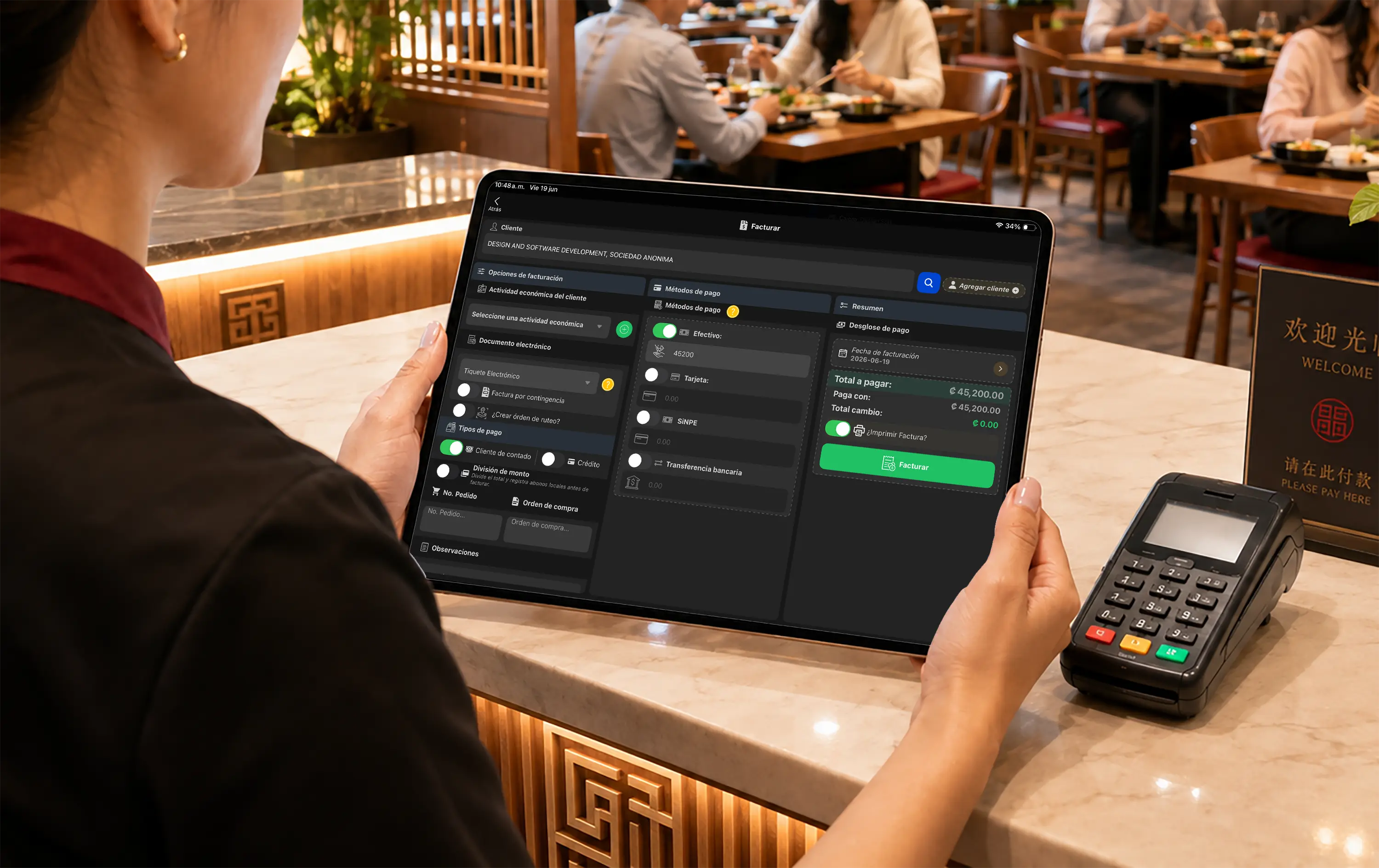 Punto de venta y facturacion para restaurantes chinos desde tablet