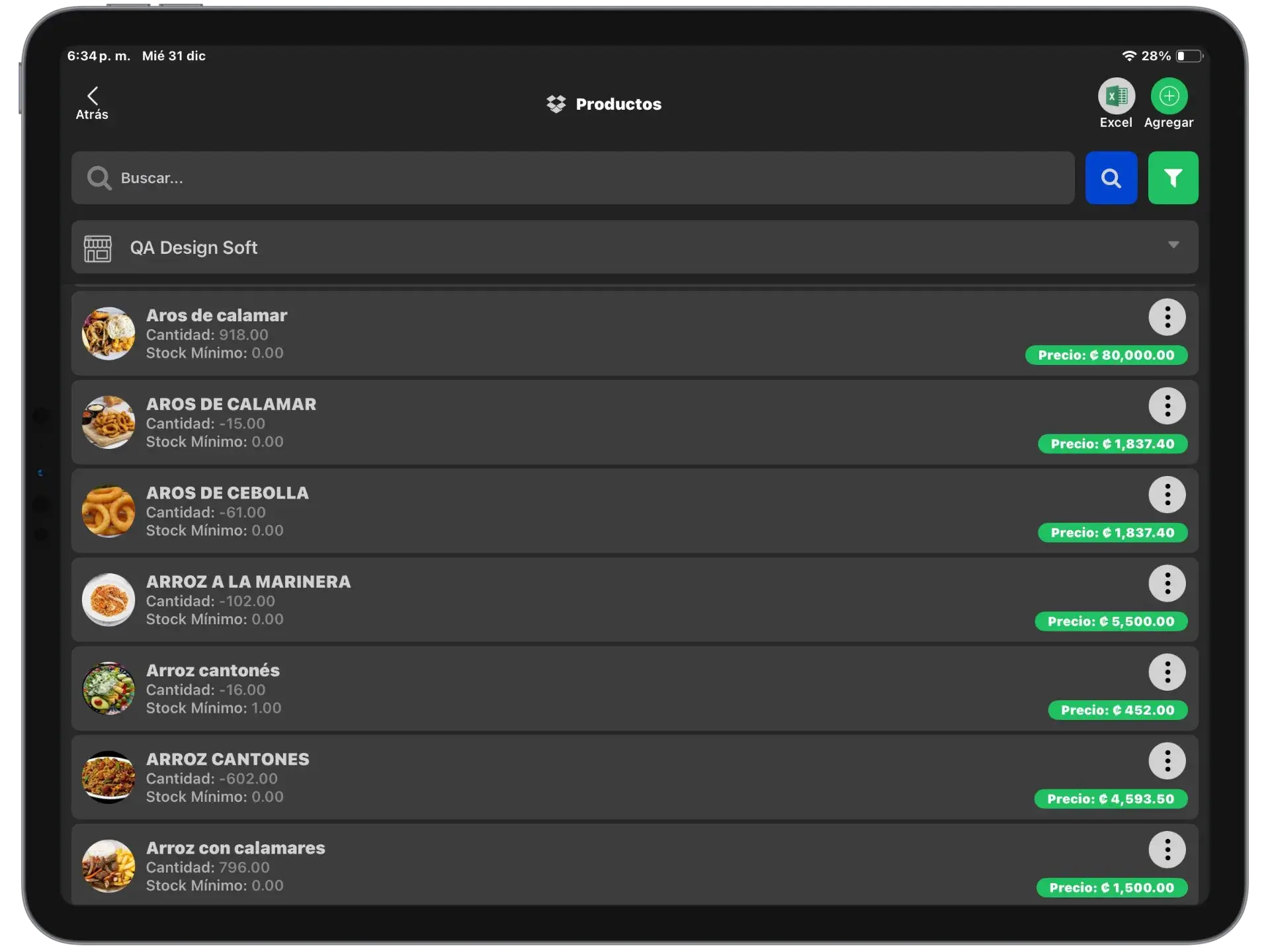 Software de control de inventario para restaurantes, barra y cocina