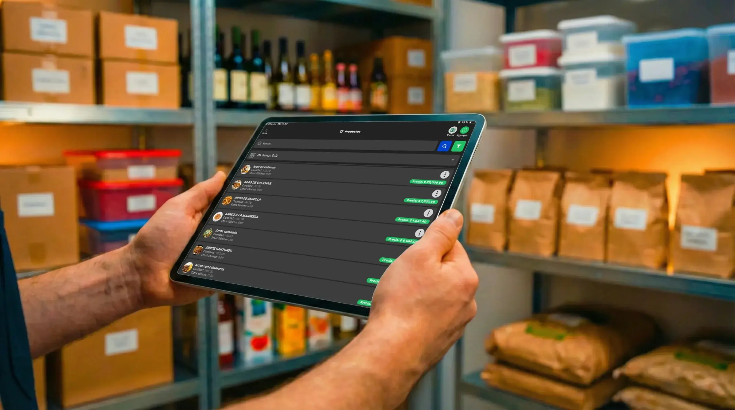Tablet para control de inventario en restaurantes
