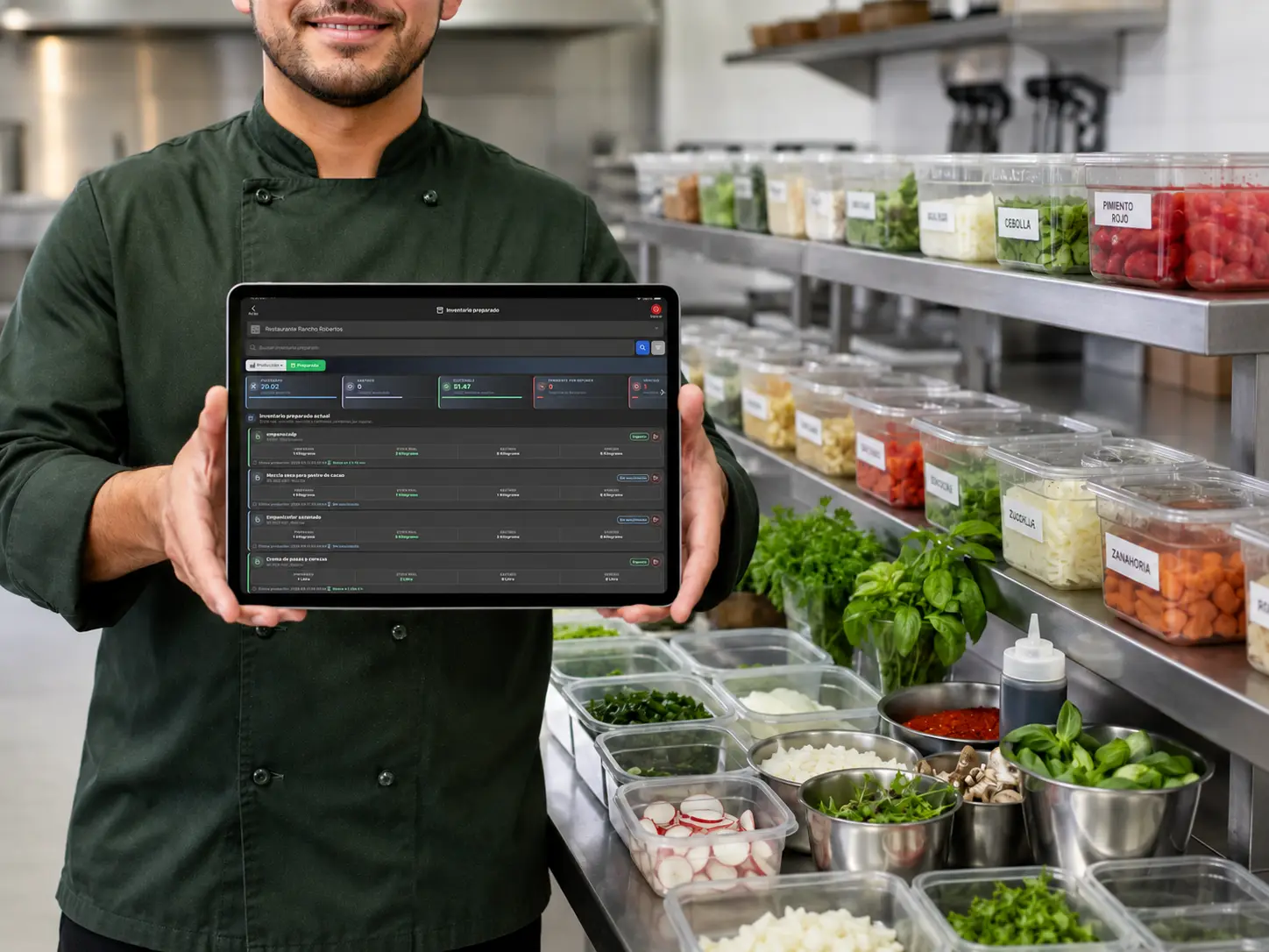 Inventario preparado con consumo, disponible y pendientes de reponer