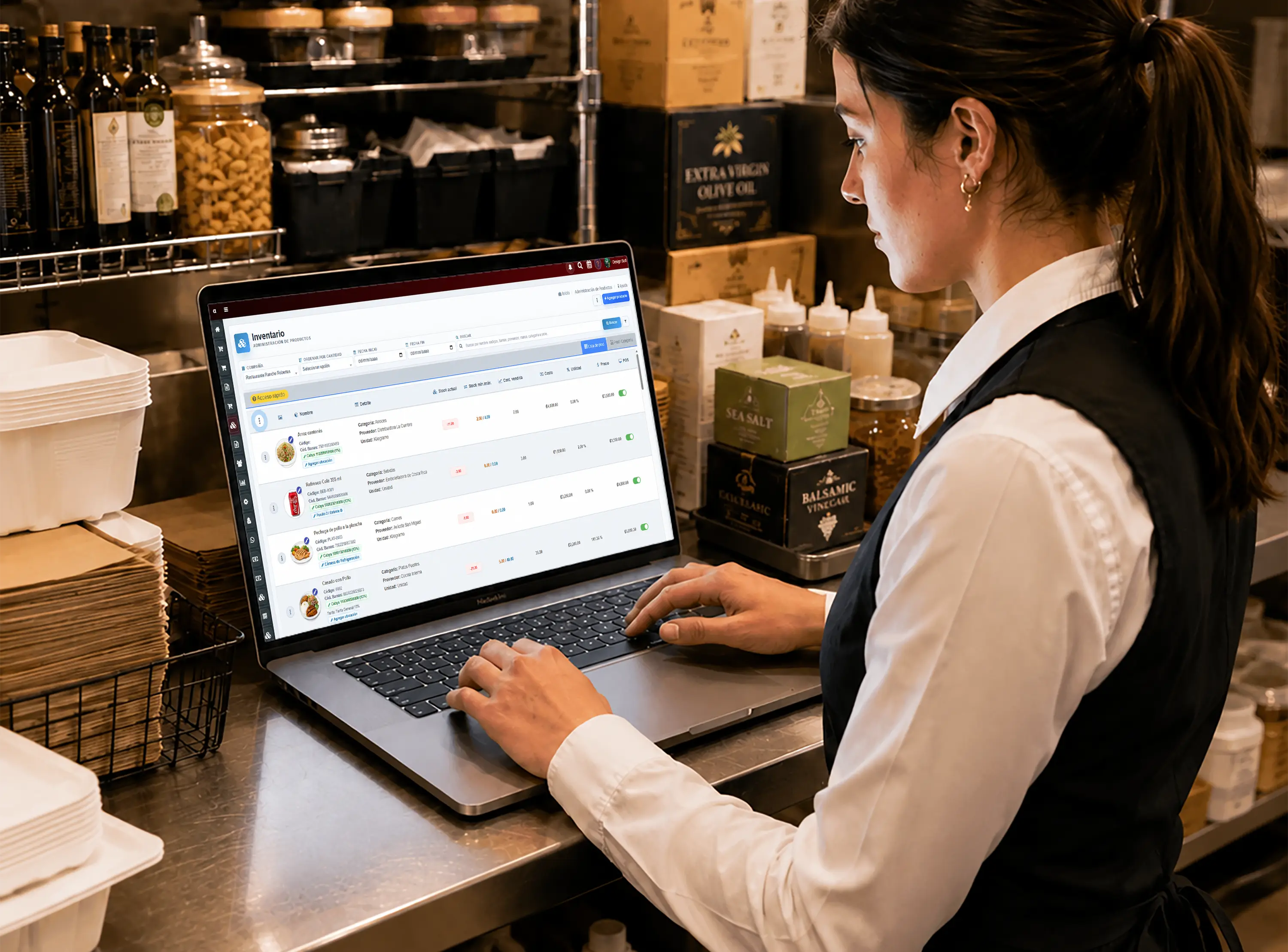 Panel web de control de inventario y costeo de recetas para restaurantes