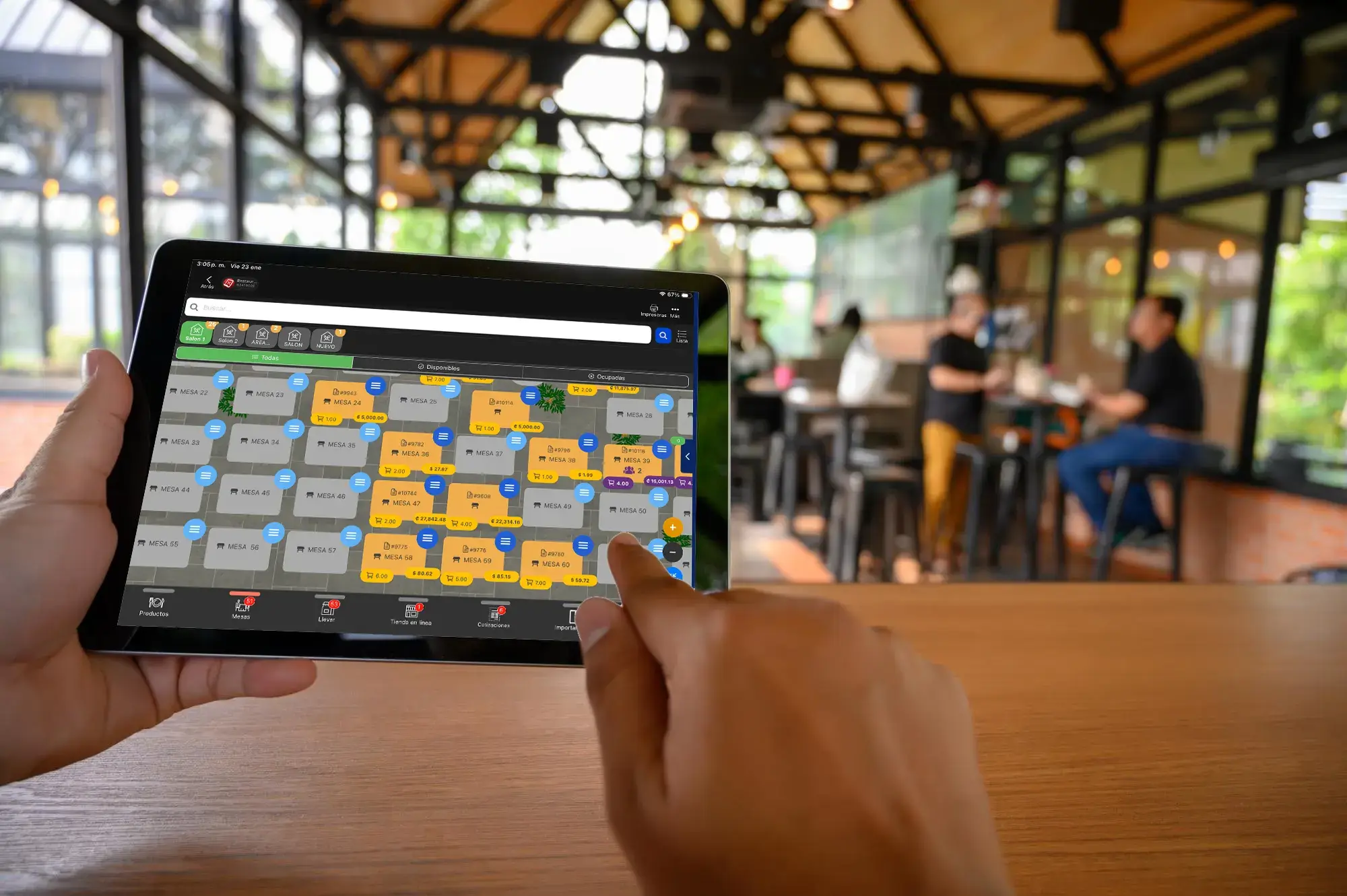 Salon inteligente con disponibilidad de mesas en POS Restaurantes