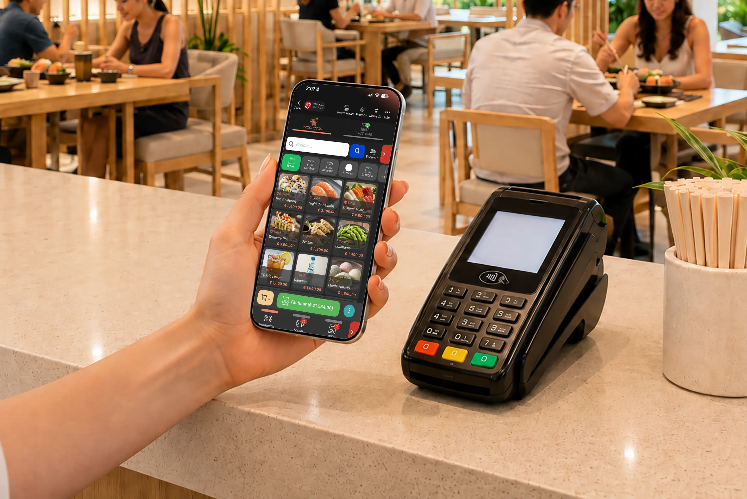 Aplicacion POS para atencion en mesa en restaurante de sushi
