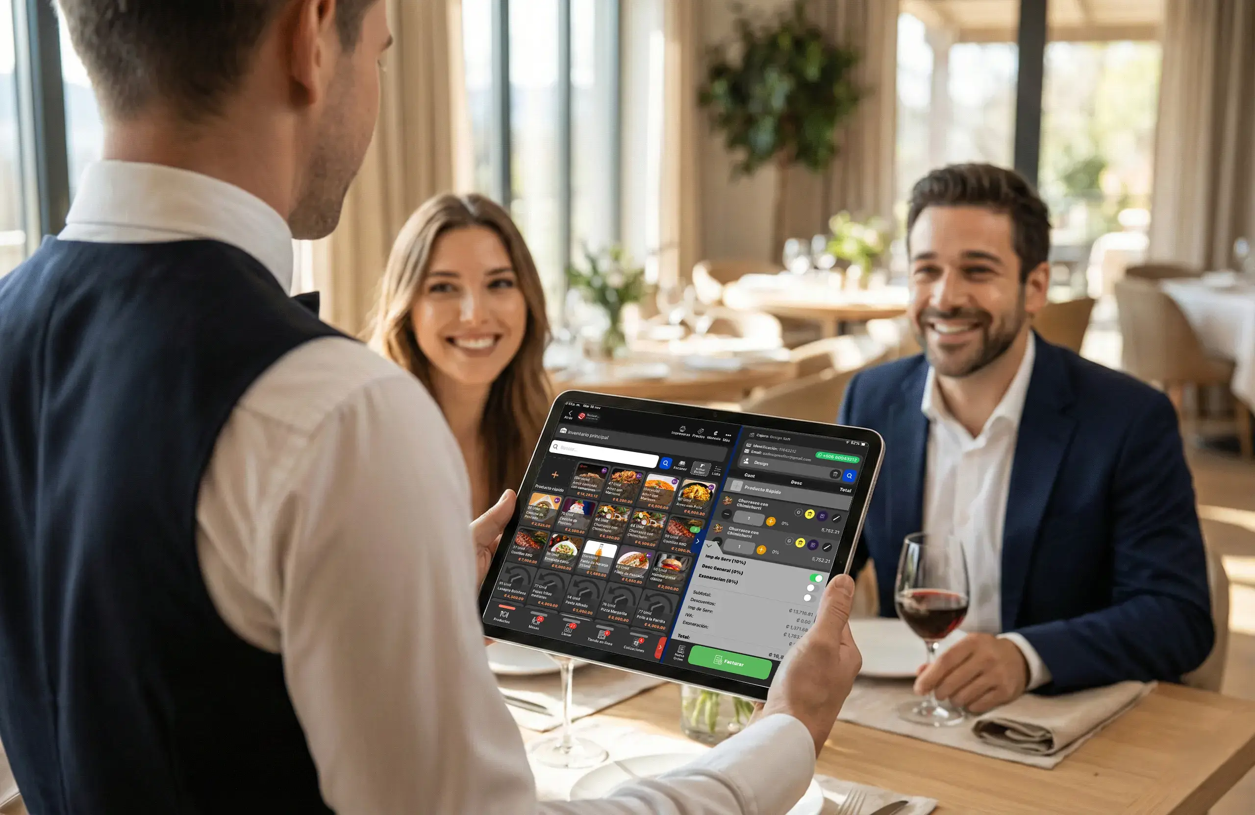 App para saloneros tomando pedidos en POS Restaurantes