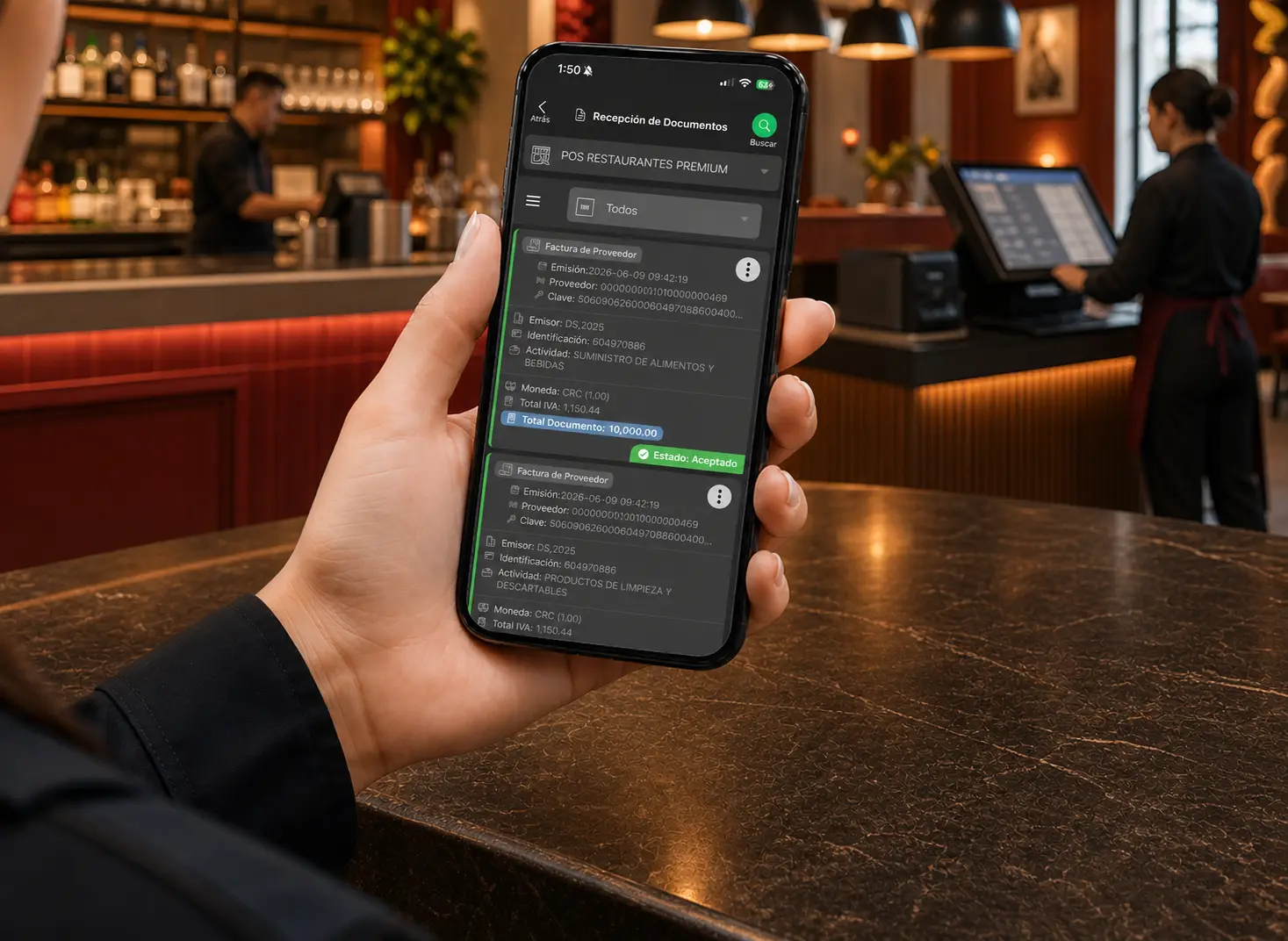 Recepcion de documentos electronicos de proveedores para restaurantes