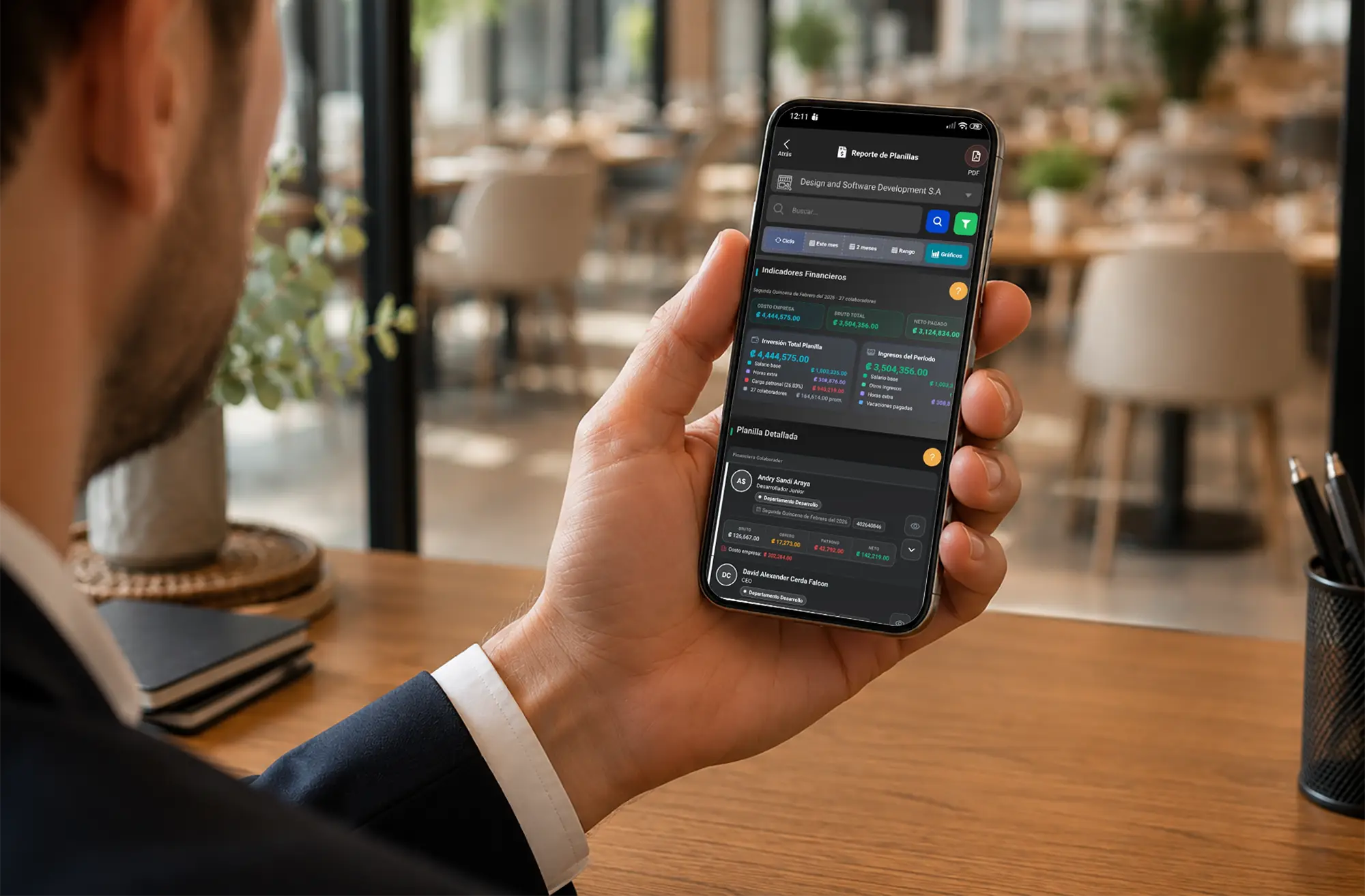 Reporte de planilla en app movil para restaurantes