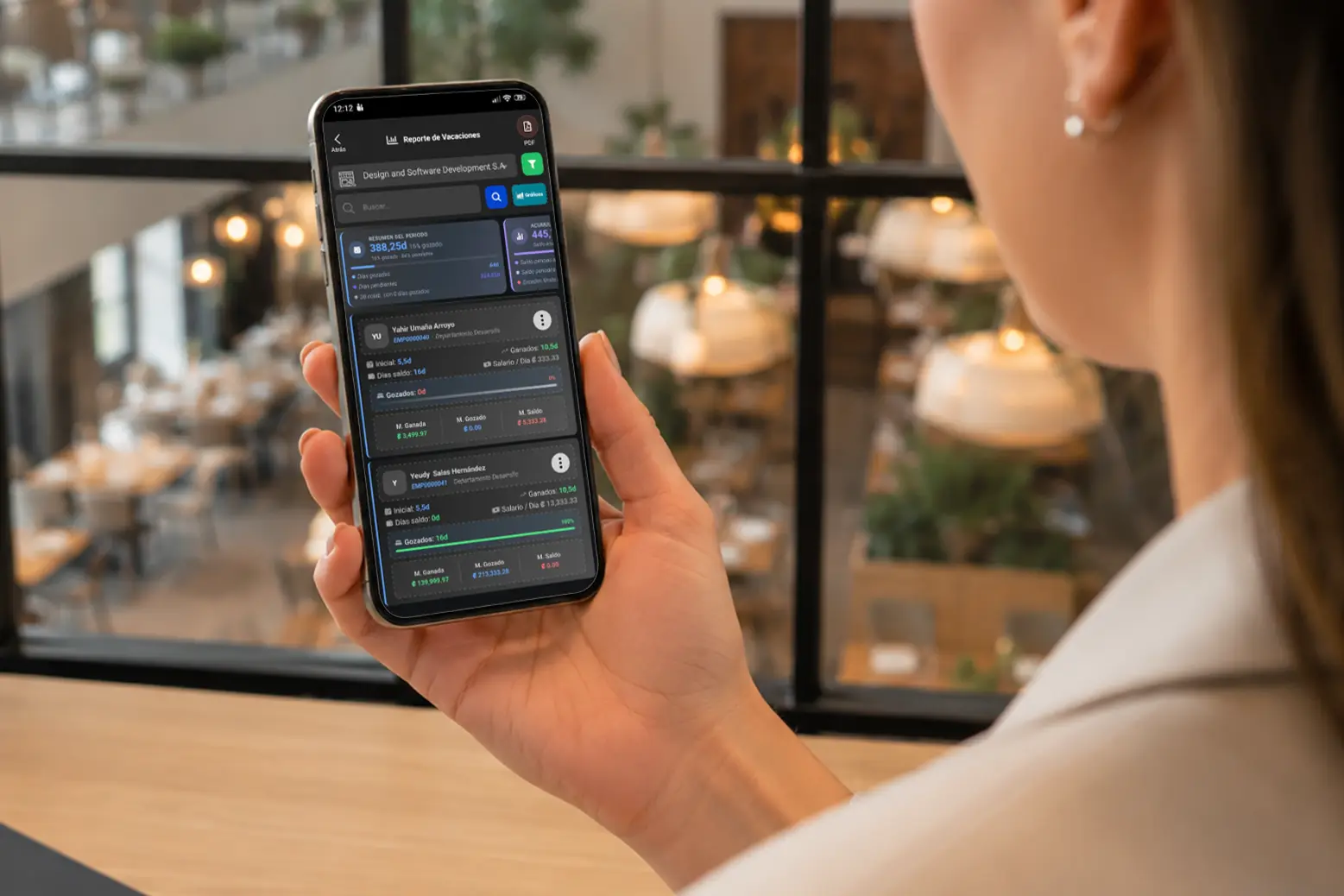 Reporte de vacaciones en app movil de recursos humanos