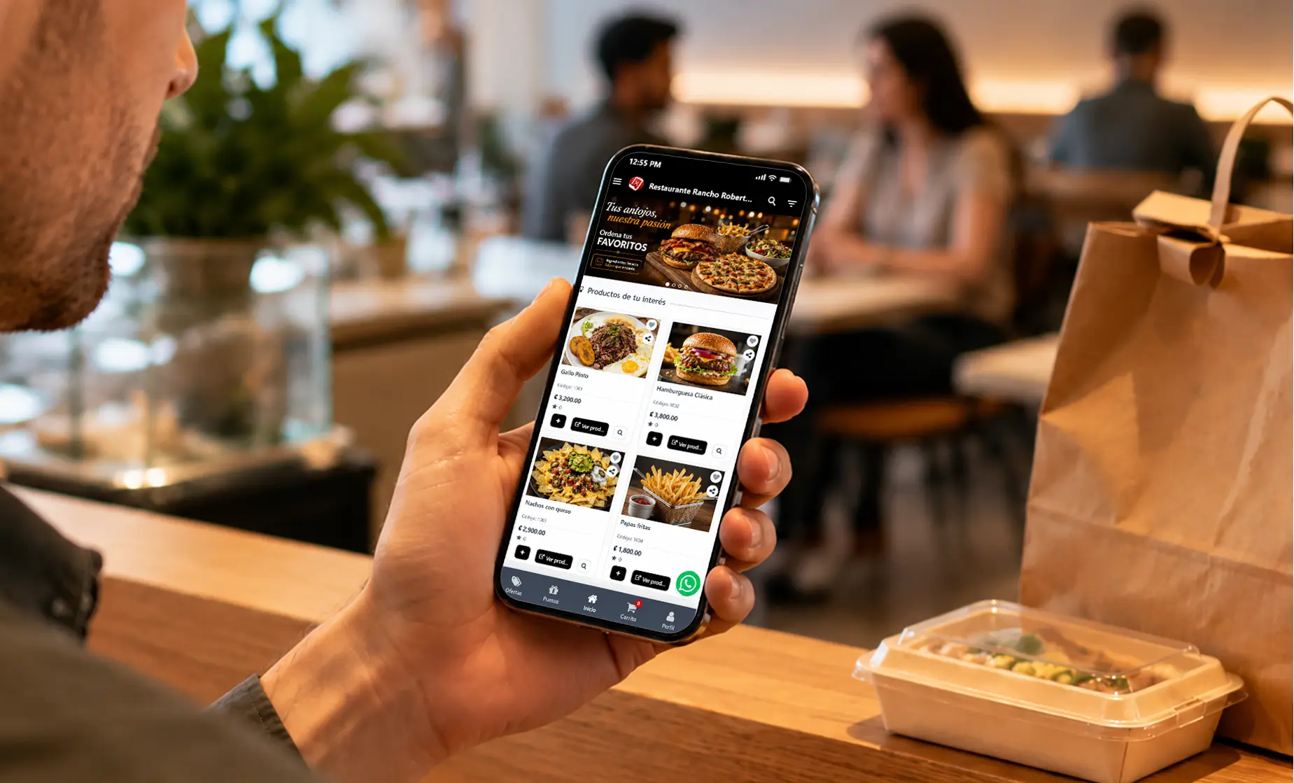 Interfaz movil para pedidos en linea de restaurantes