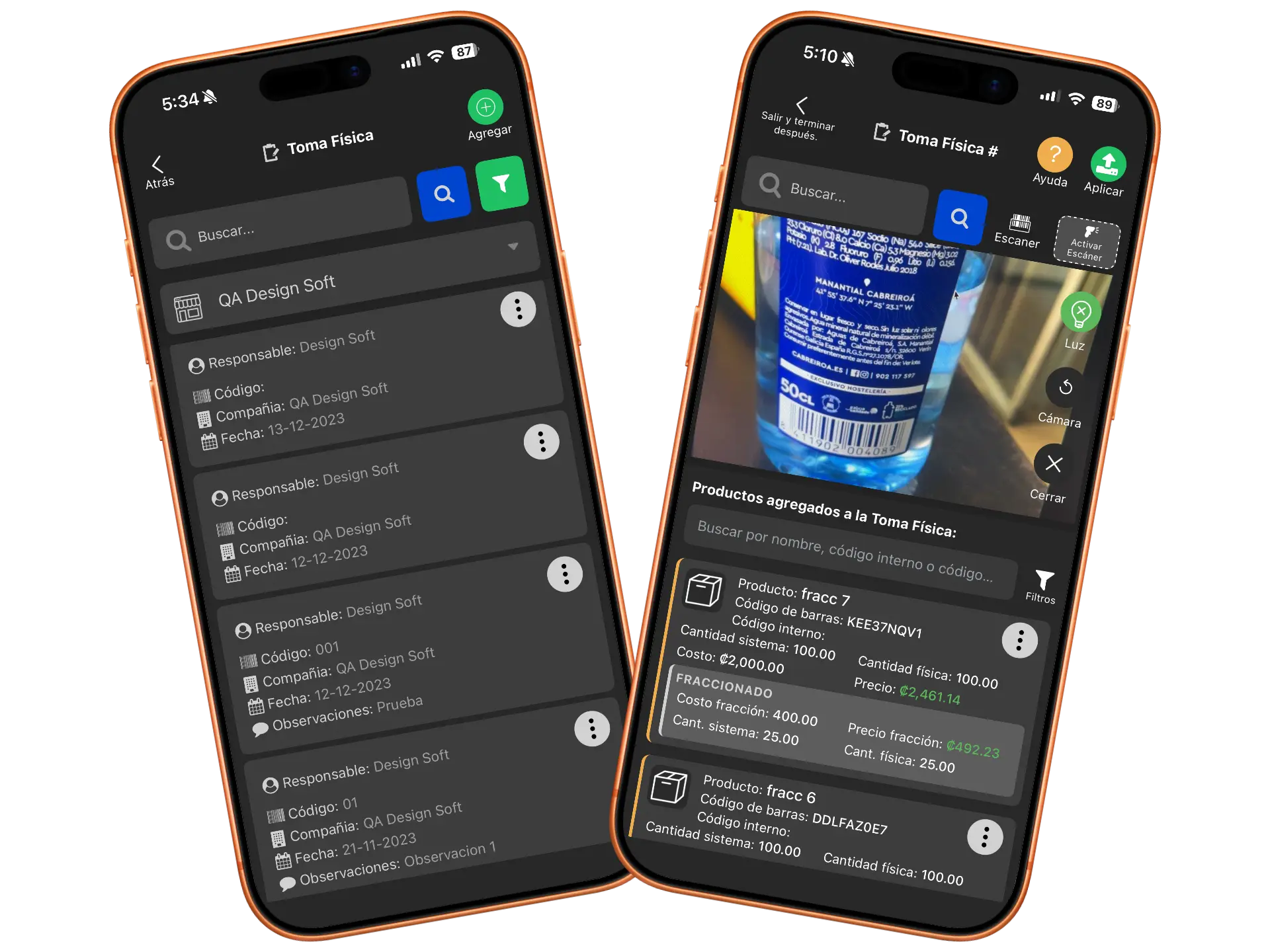 App de toma física para control de inventario en restaurantes