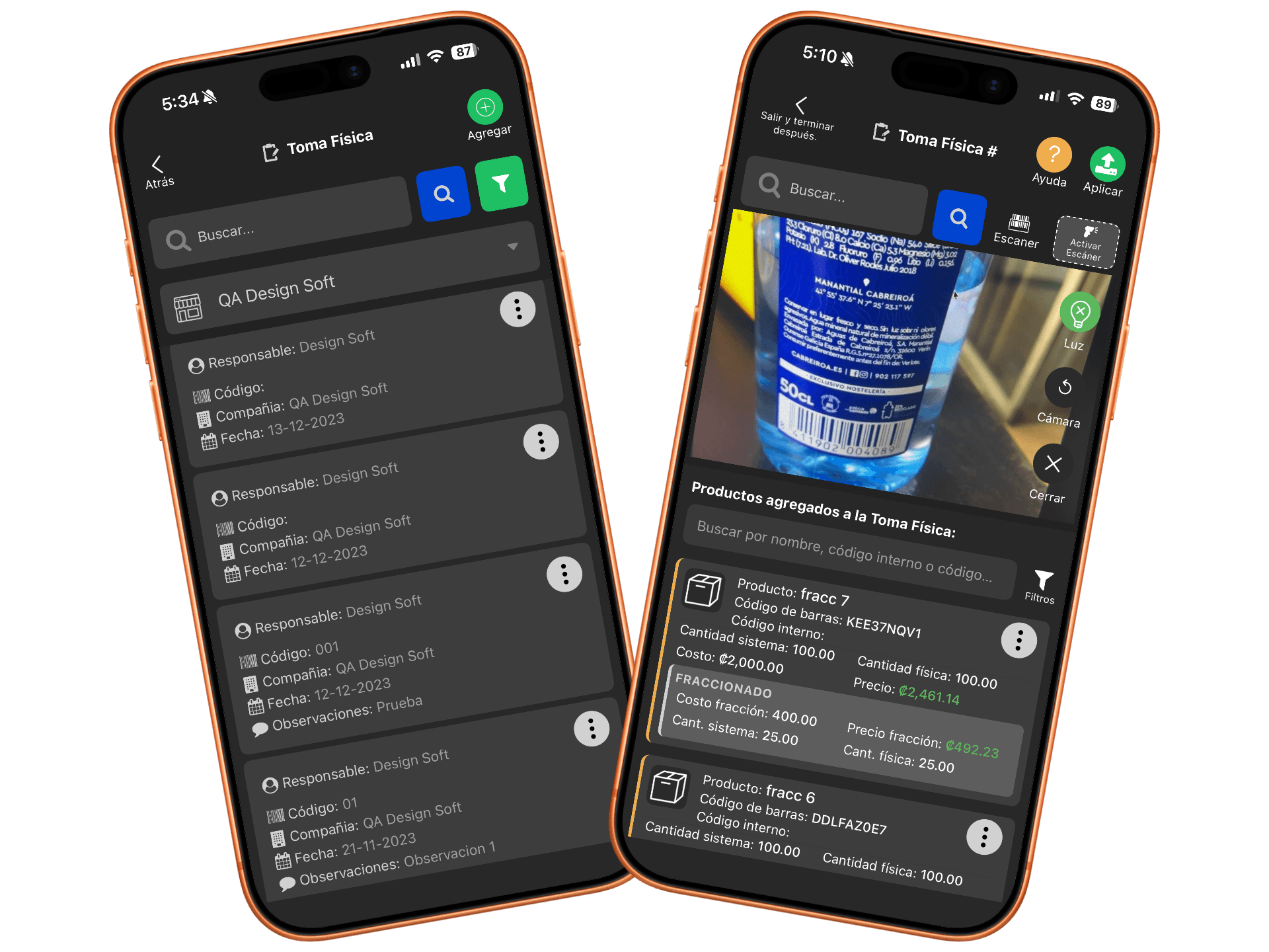 App de toma física para inventario de cafeterías
