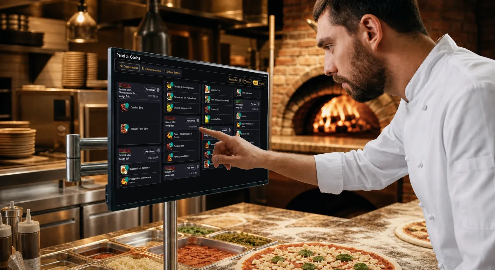 Pantalla de comandas de POS Restaurantes